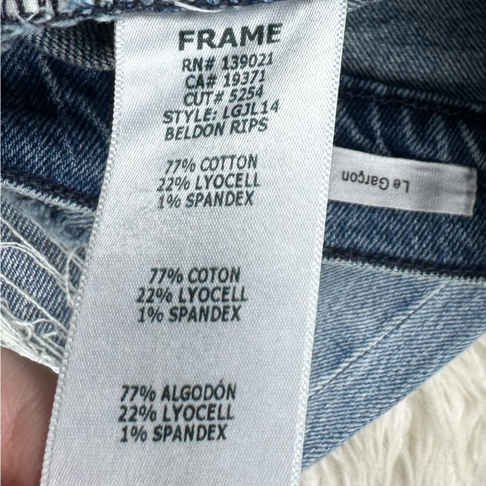 Frame Le Garçon Straight Leg Jeans in Beldon Rips - Picture 7 of 7